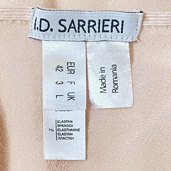 I.D. Sarrieri Pink Blush Sheer Chemise Slip Floral Lace Size 42 EU 8 - Picture 3 of 5